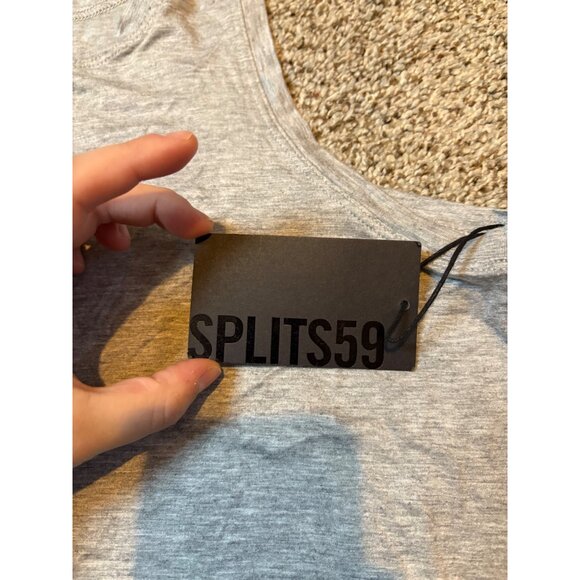 NEW Splits59 Toni Muscle Tank Top Heathered Grey Oversized Size XS High Neck - Picture 9 of 10
